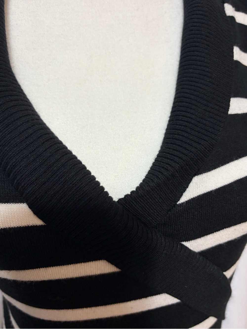 Black & White Striped Wrap-Front Cap Sleeve Top - Picture 2 of 5